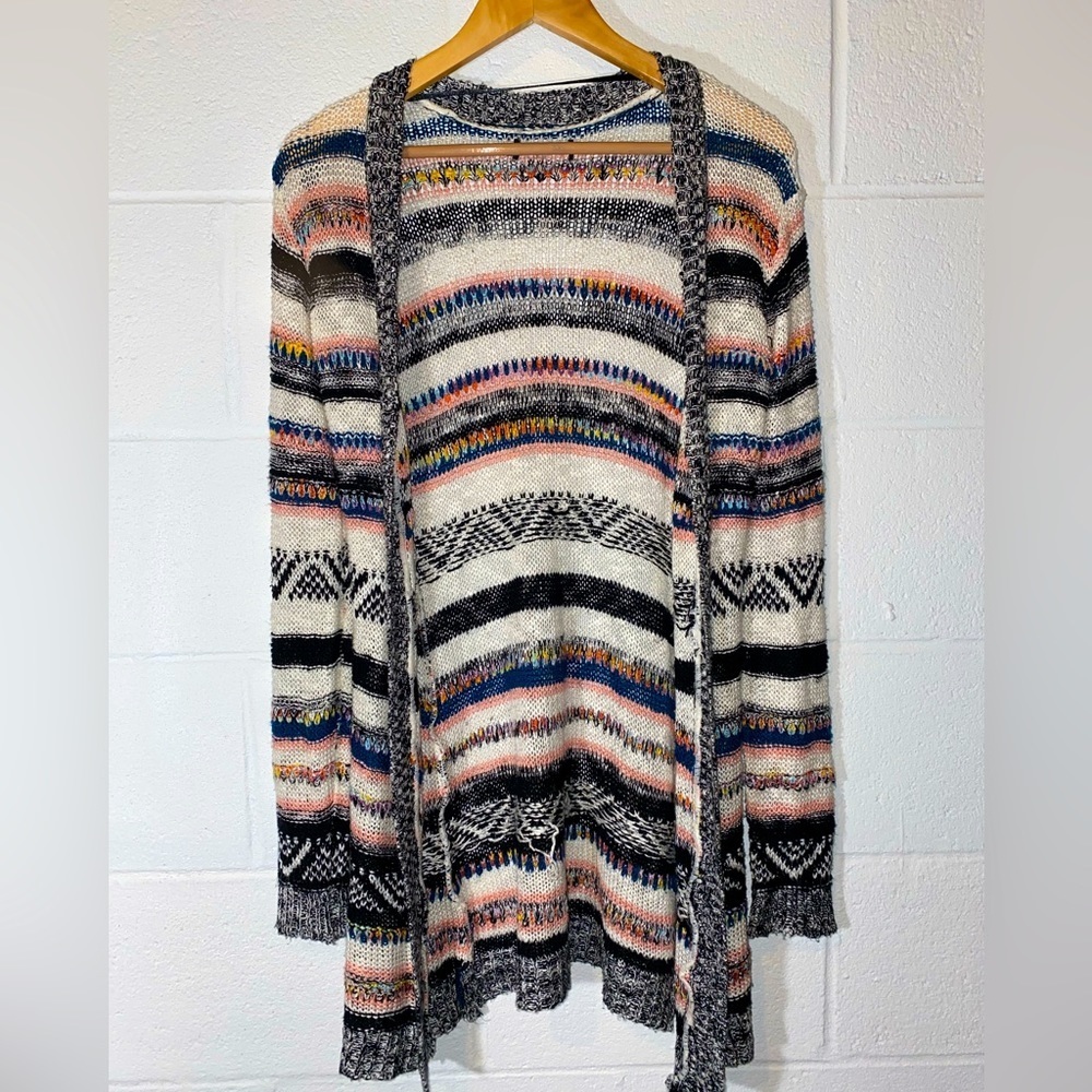 Knitted Long Colorful Sweater